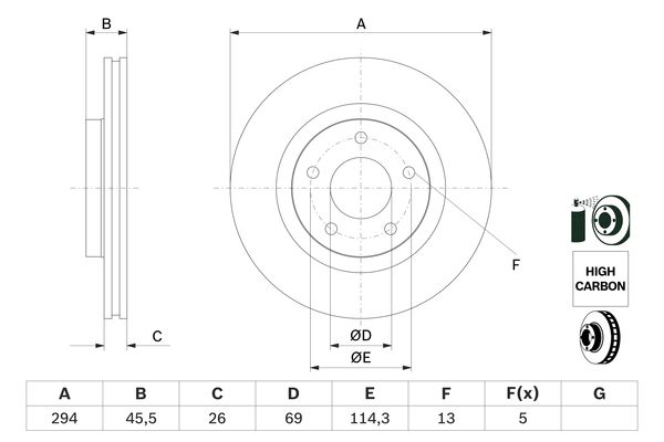 Brake disc; front image