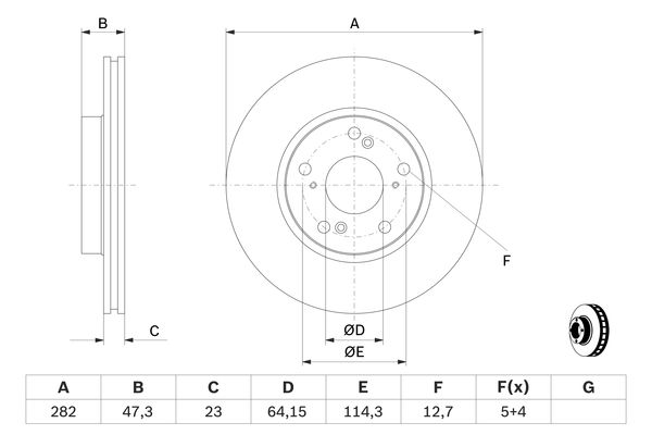 Brake disc; front image