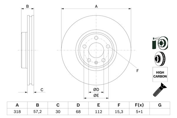 Brake disc; front image