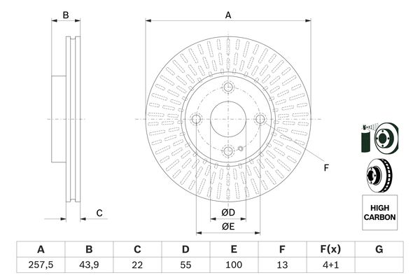 Brake disc; front image