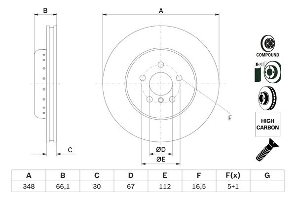 Brake disc; front image