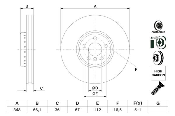 Brake disc; front image