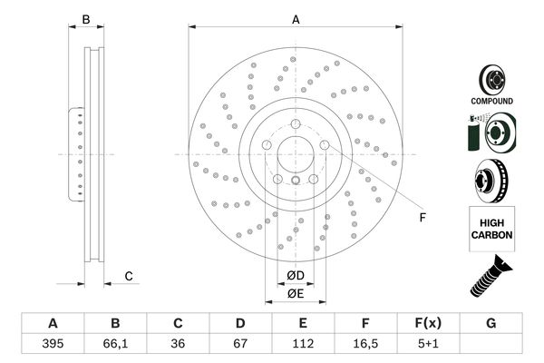 Brake disc; front image