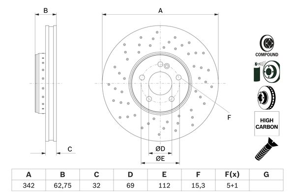 Brake disc; front image