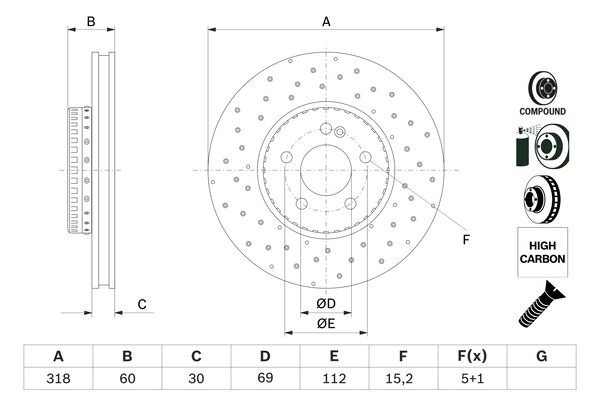 Brake disc; front image