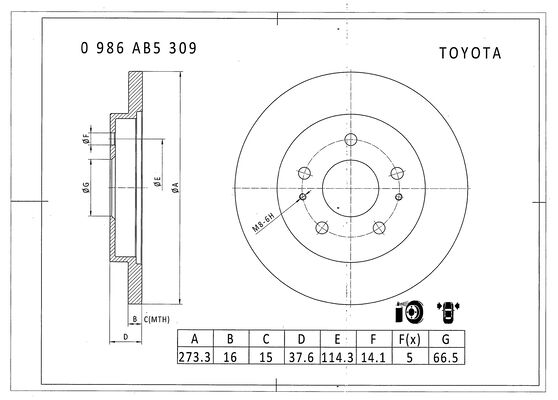 Brake disc; front image