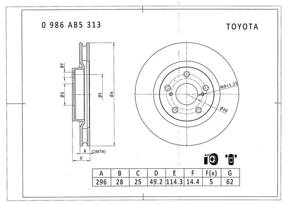 Brake disc; front image