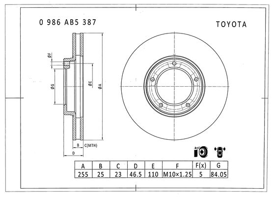 Brake disc; front image