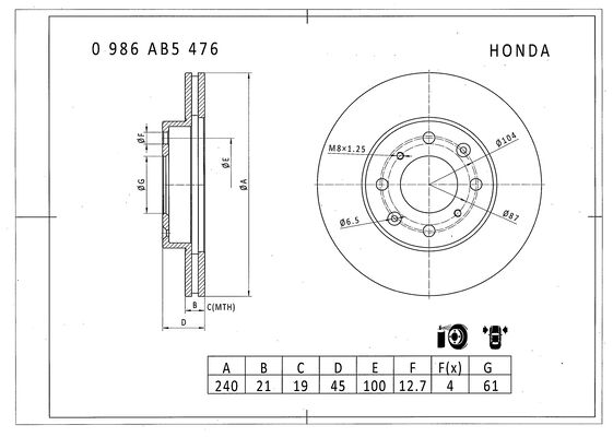 Brake disc; front image