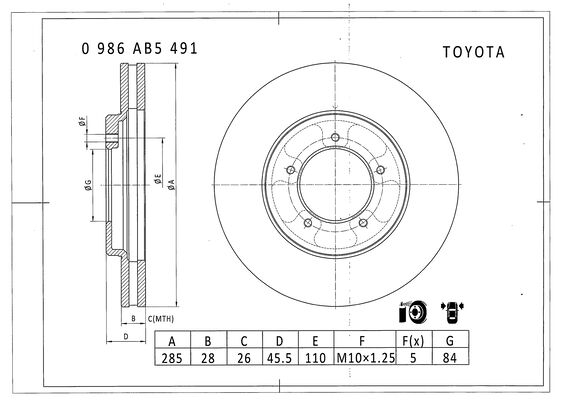 Brake disc; front image