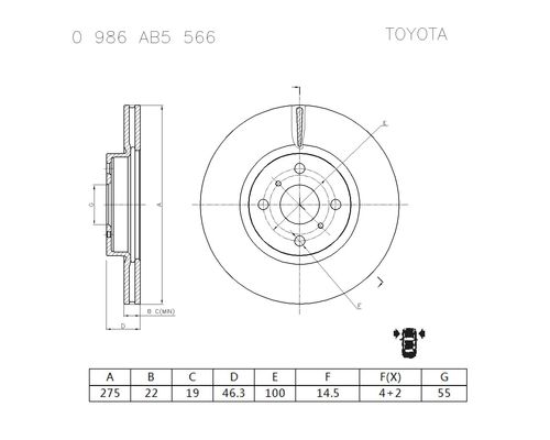 Brake disc; front image