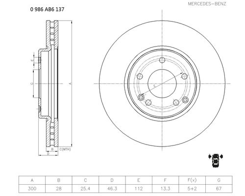 Brake disc; front image