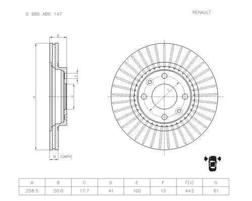 Brake disc; front image