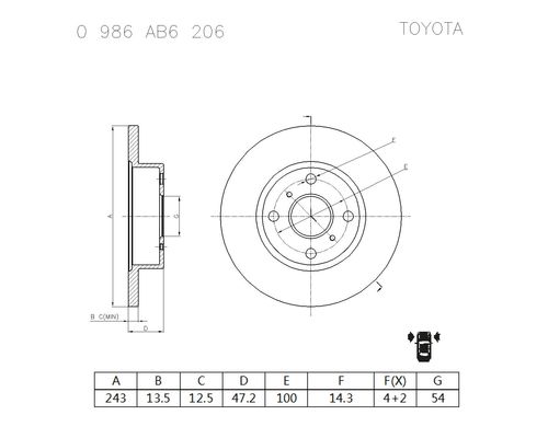 Brake disc; front image