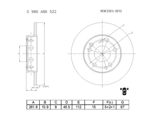 Brake disc; front image