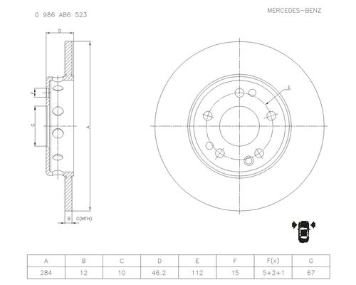 Brake disc; front image