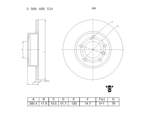 Brake disc; front image