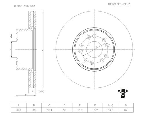 Brake disc; front image