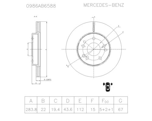 Brake disc; front image