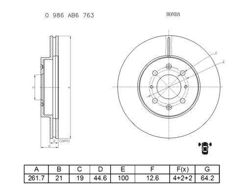 Brake disc; front image