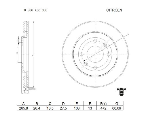 Brake disc; front image