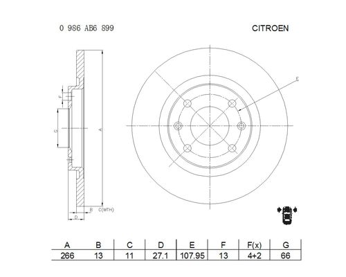 Brake disc; front image