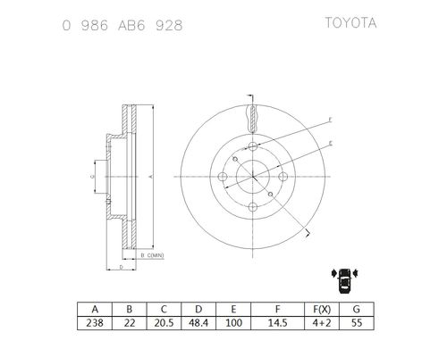 Brake disc; front image