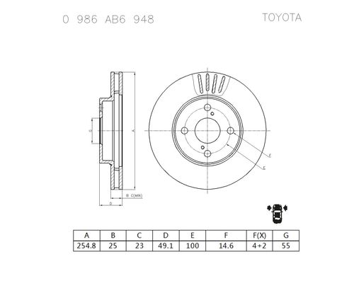 Brake disc; front image