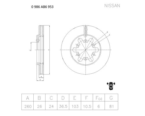 Brake disc; front image