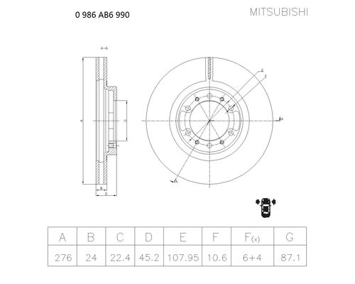 Brake disc; front image