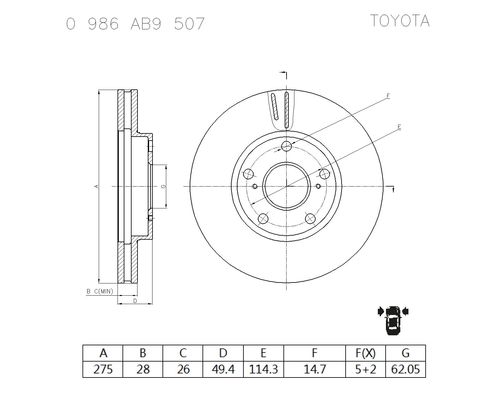 Brake disc; front image