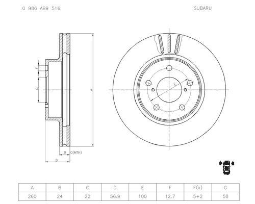 Brake disc; front image