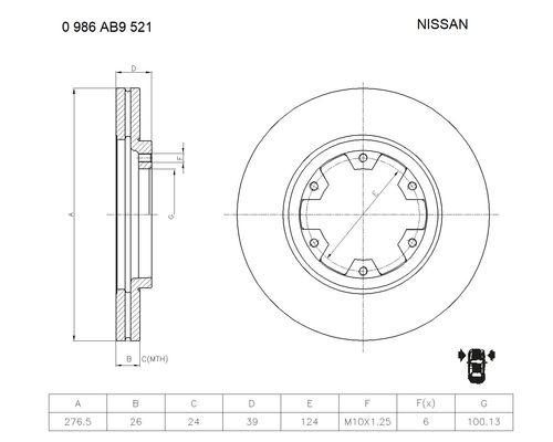 Brake disc; front image