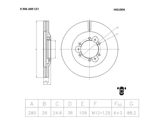 Brake disc; front image