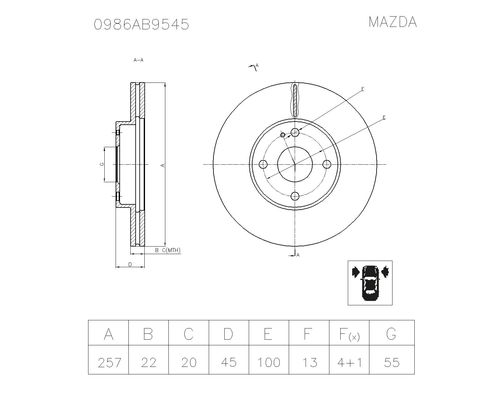 Brake disc; front image