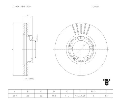 Brake disc; front image