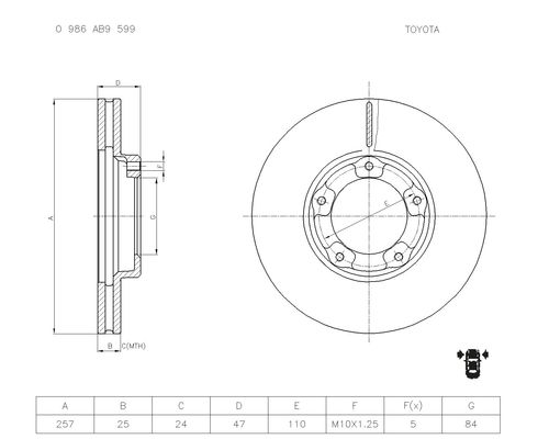 Brake disc; front image