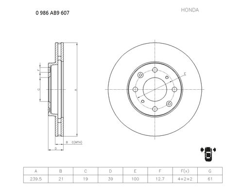 Brake disc; front image