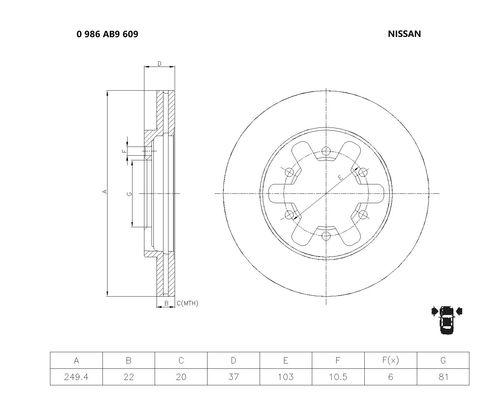 Brake disc; front image