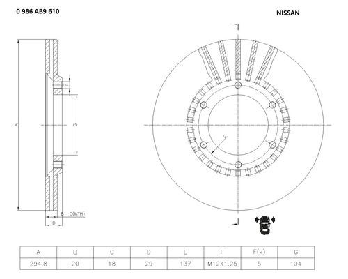 Brake disc; front image