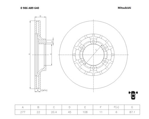 Brake disc; front image