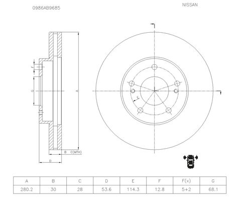 Brake disc; front image