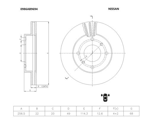 Brake disc; front image