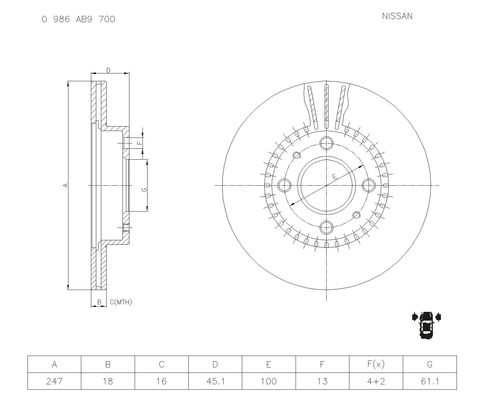 Brake disc; front image