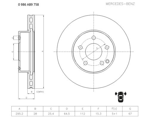 Brake disc; front image