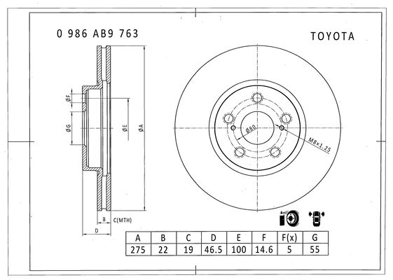 Brake disc; front image