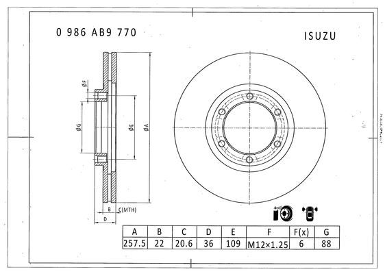 Brake disc; front image