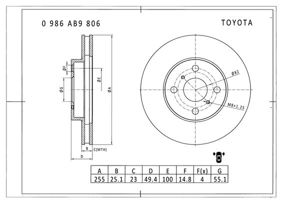 Brake disc; front image