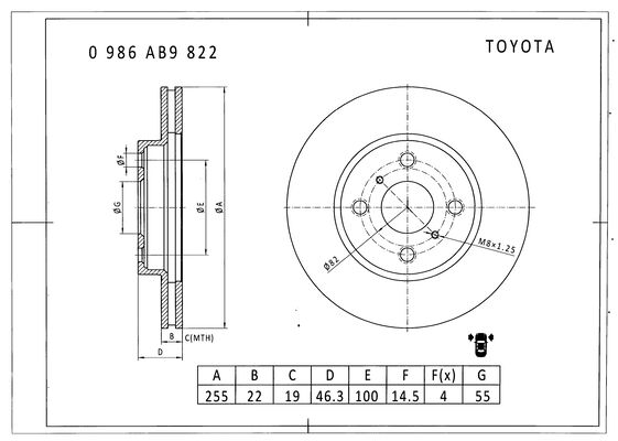 Brake disc; front image