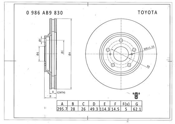 Brake disc; front image